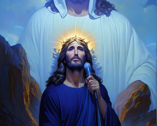 Serene Scene of Jesus Christ with Tranquil Landscapes