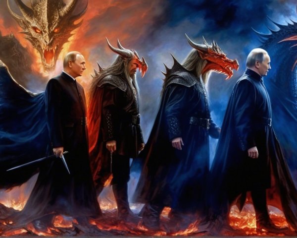 Fantastical Transformation from Cloaked Figure to Dragon