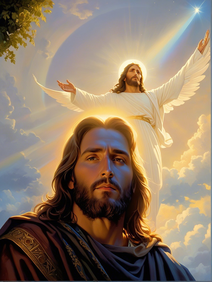 Serene Scene of Jesus Christ with Radiant Aura