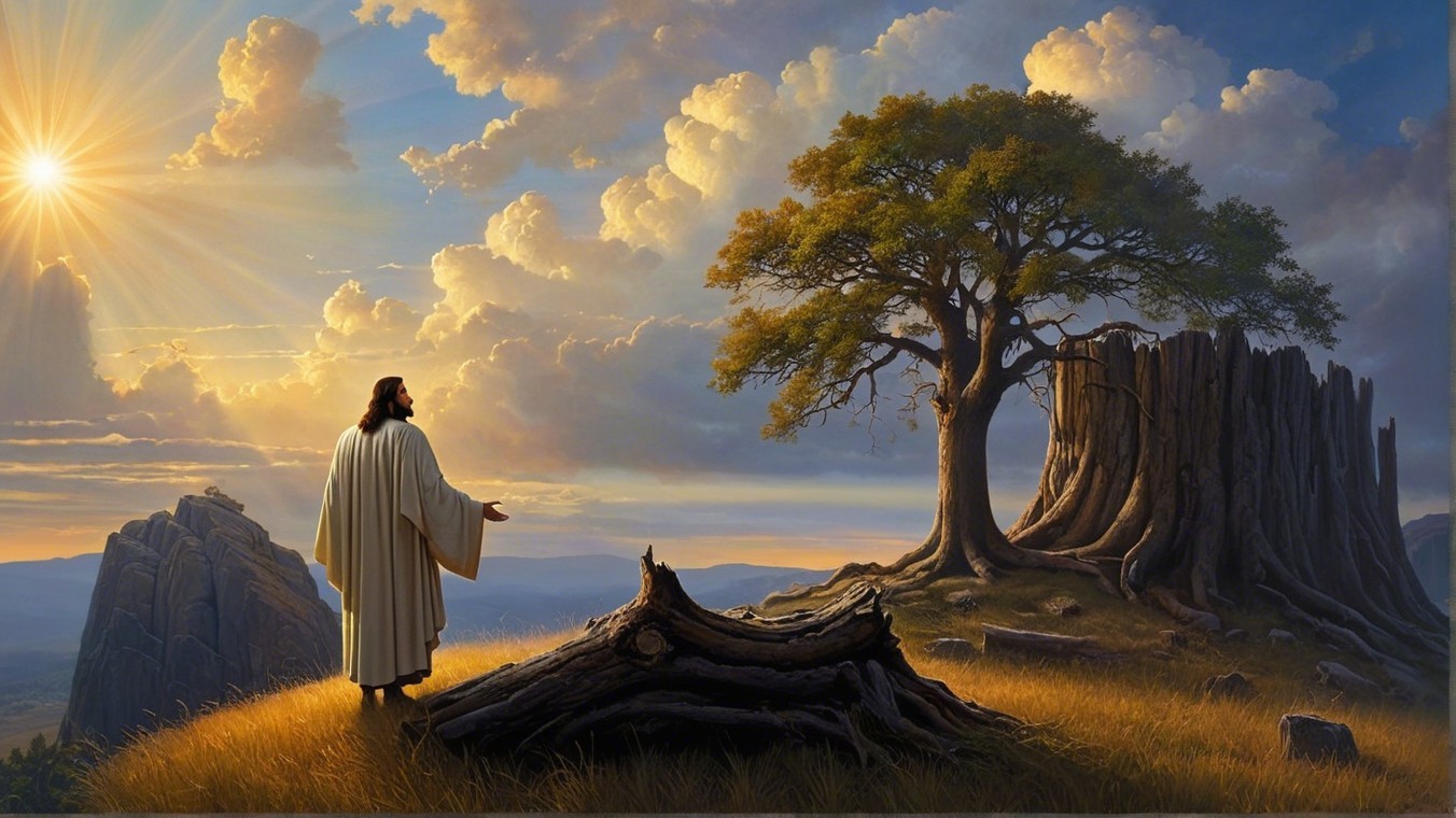 Serene Landscape with Figure and Majestic Tree