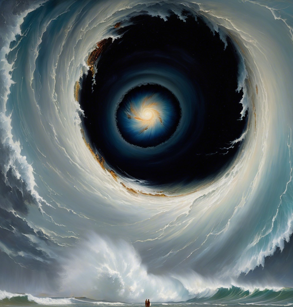 Swirling Vortex in the Sky Over Beach Scene