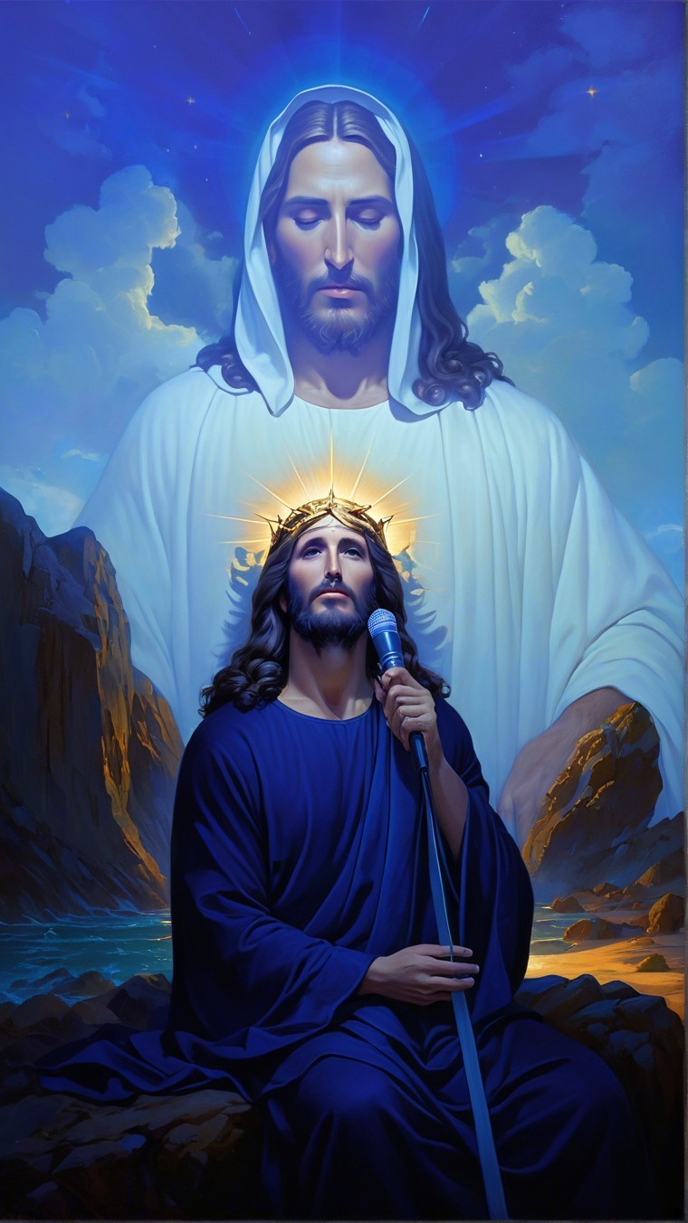 Serene Scene of Jesus Christ with Tranquil Landscapes