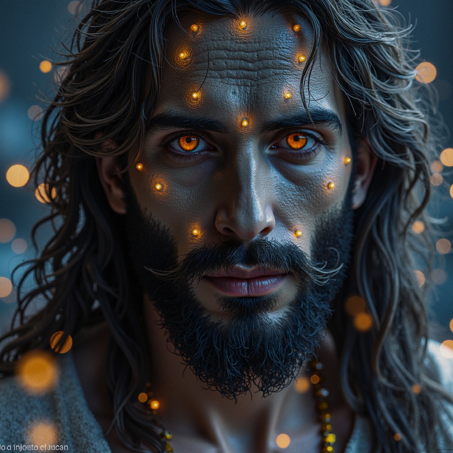 Close-up Portrait of a Man with Ethereal Features