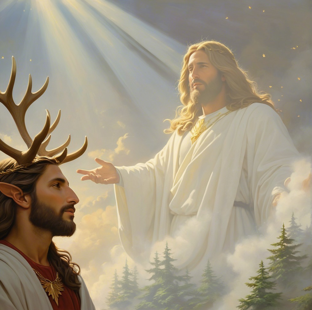 Ethereal Scene with Figures in Heavenly Surroundings