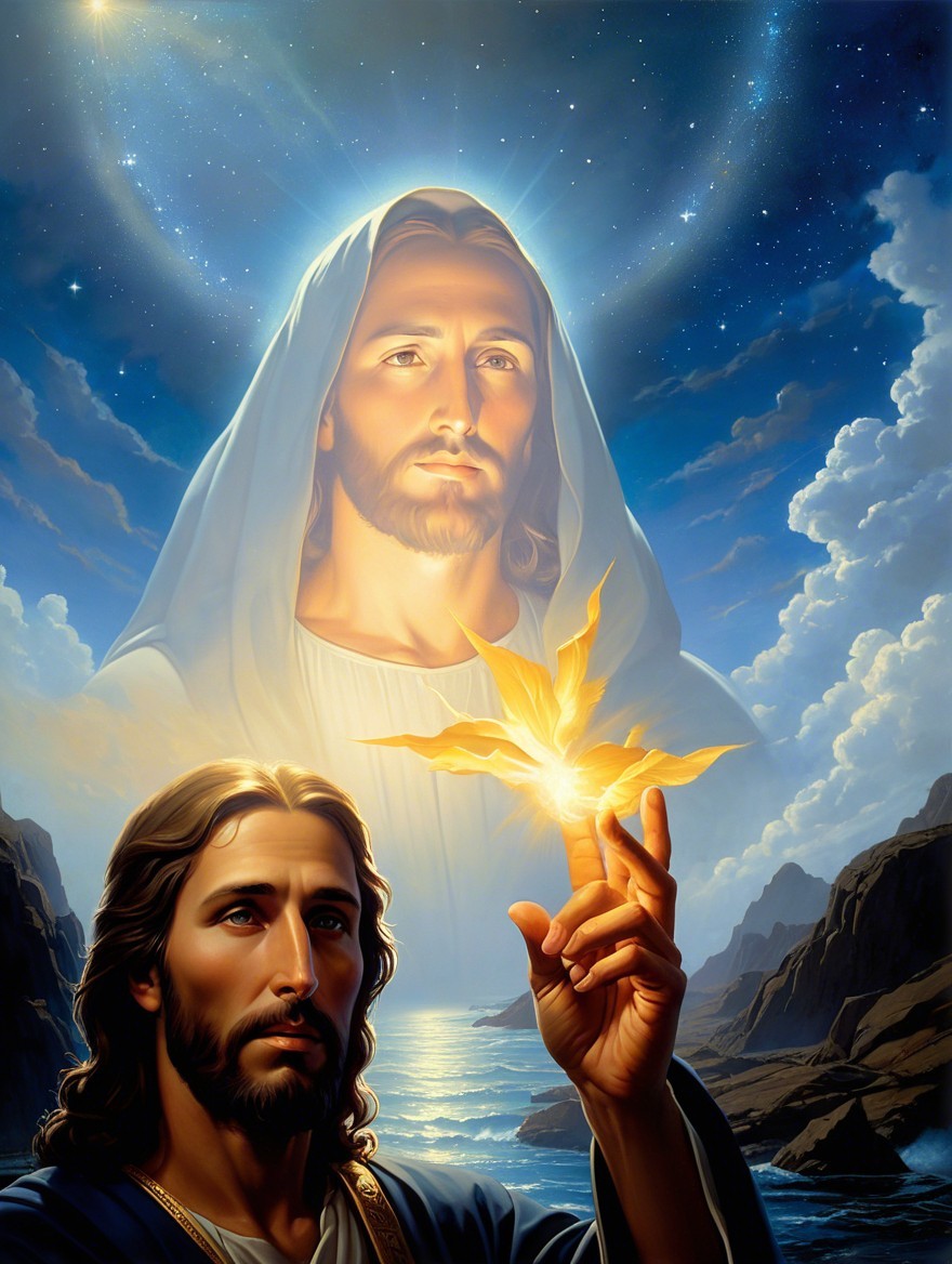 Celestial Landscape with Illuminated Figure of Jesus