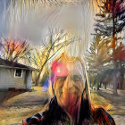 Jesus Christ in White Tunic with Red Robe and Halo