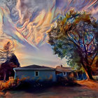 Serene Landscape with Figure and Majestic Tree