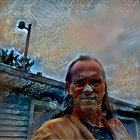 Majestic Figure with Wings in Ethereal Setting