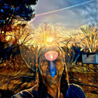 Vibrant Digital Painting of Jesus Christ in Landscape