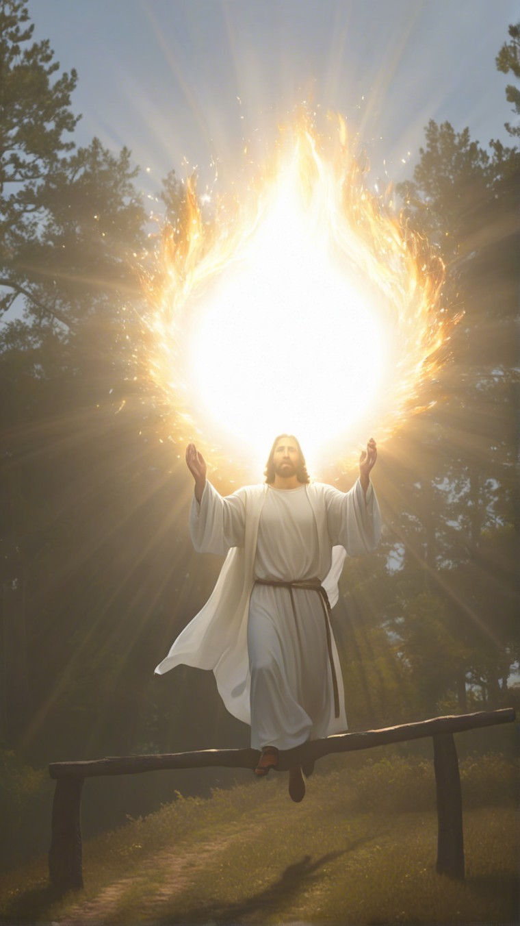 Spiritual Leader Figure Surrounded by Ethereal Light