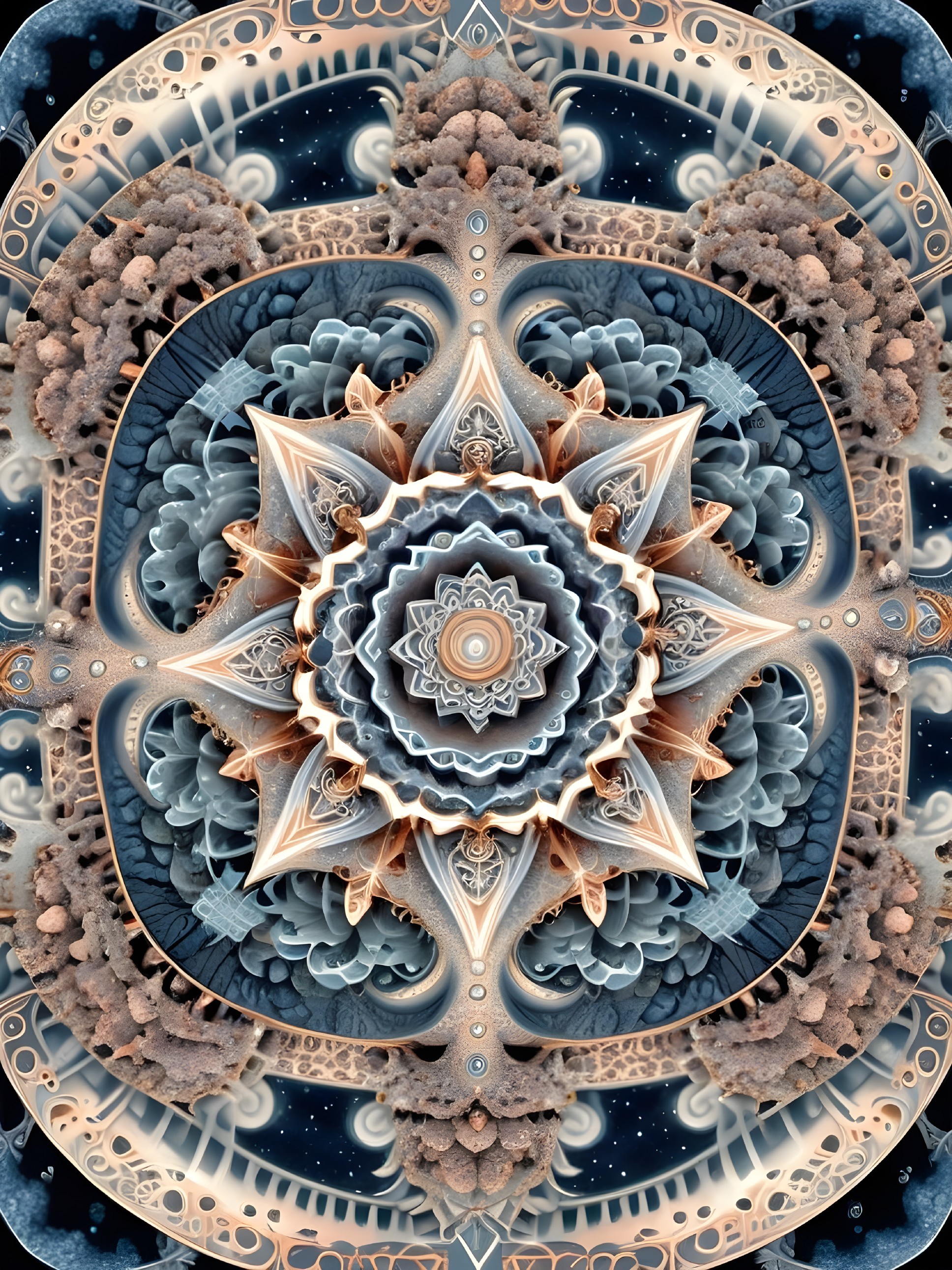 Intricate Digital Mandala with Soft Color Blends