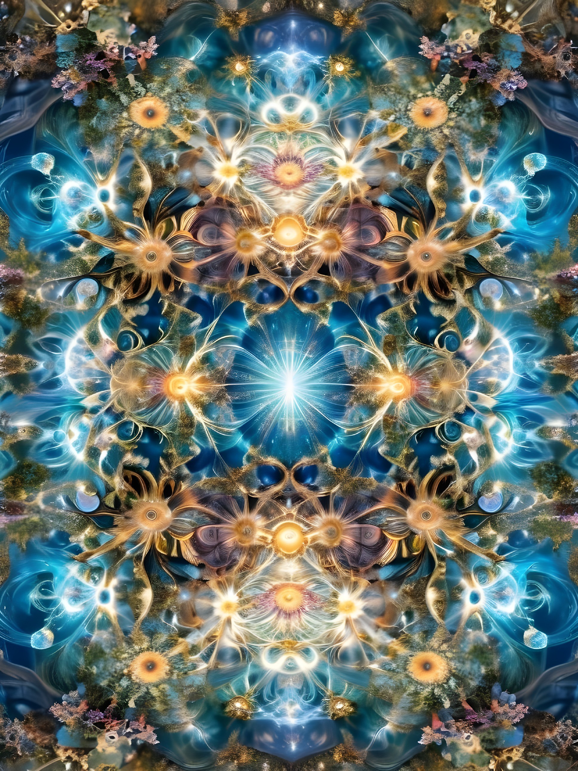 Intricate Kaleidoscopic Design with Vibrant Colors