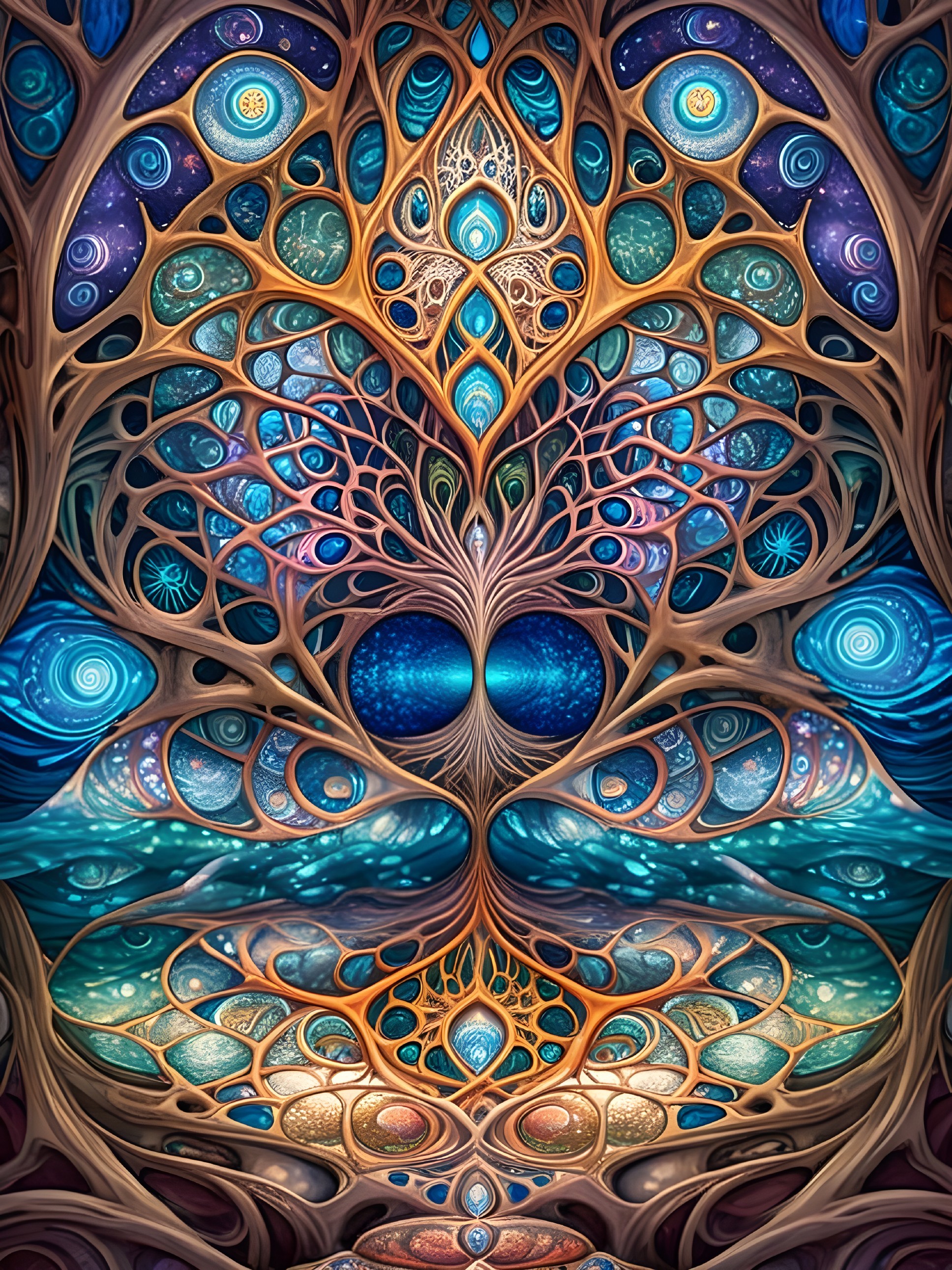 Cosmic Tree of Life Design with Vibrant Colors