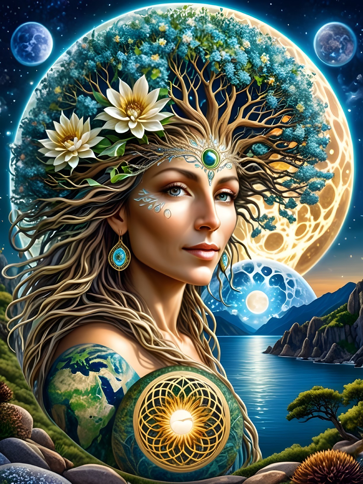 Serene Woman Embodying Nature and Harmony