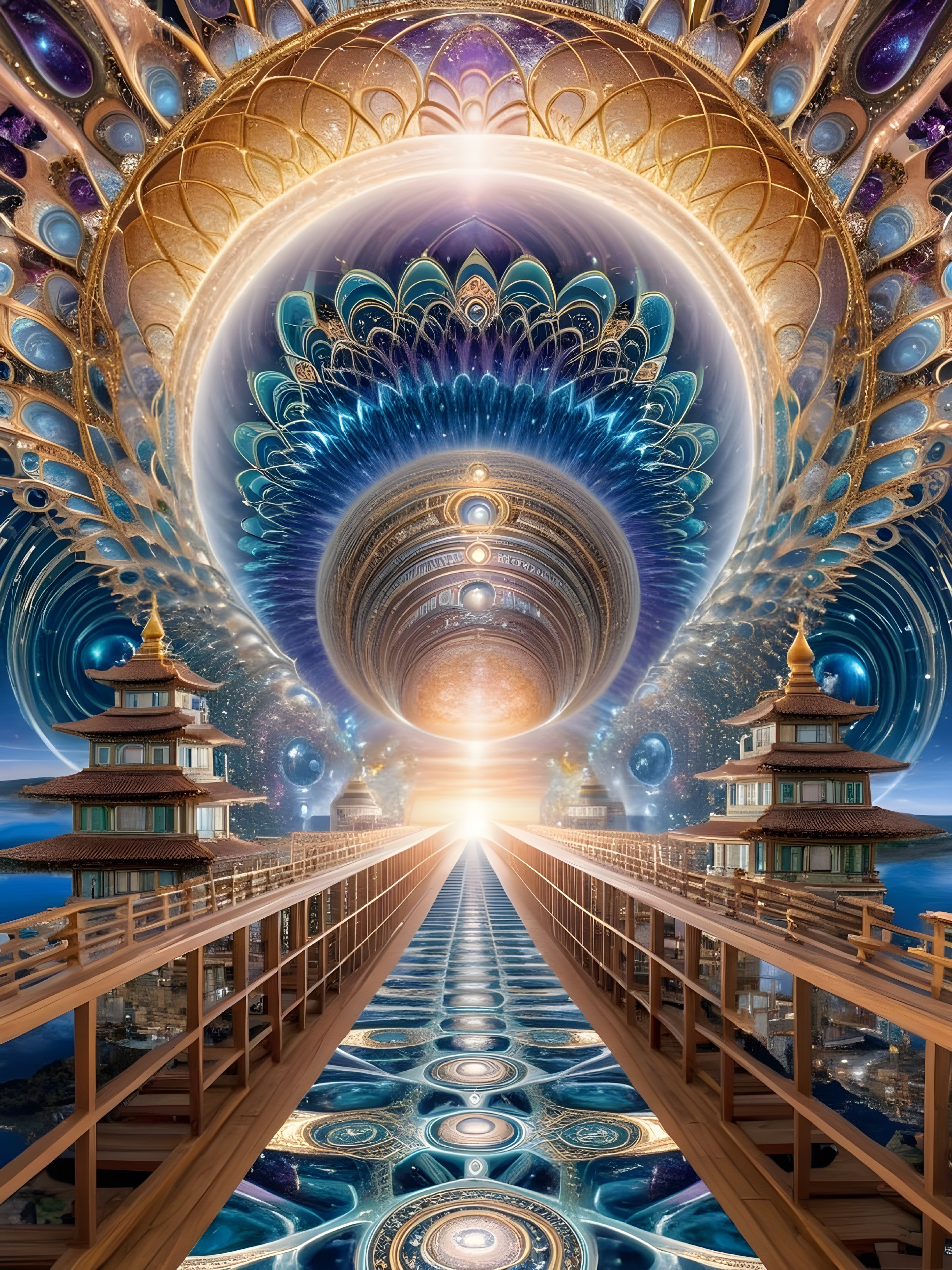 Ornate Pathway in Cosmic Otherworldly Scene