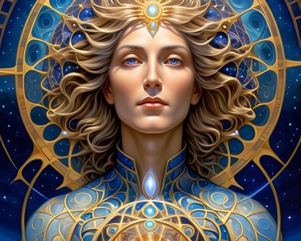 Digital Painting of a Cosmic Celestial Being in Space