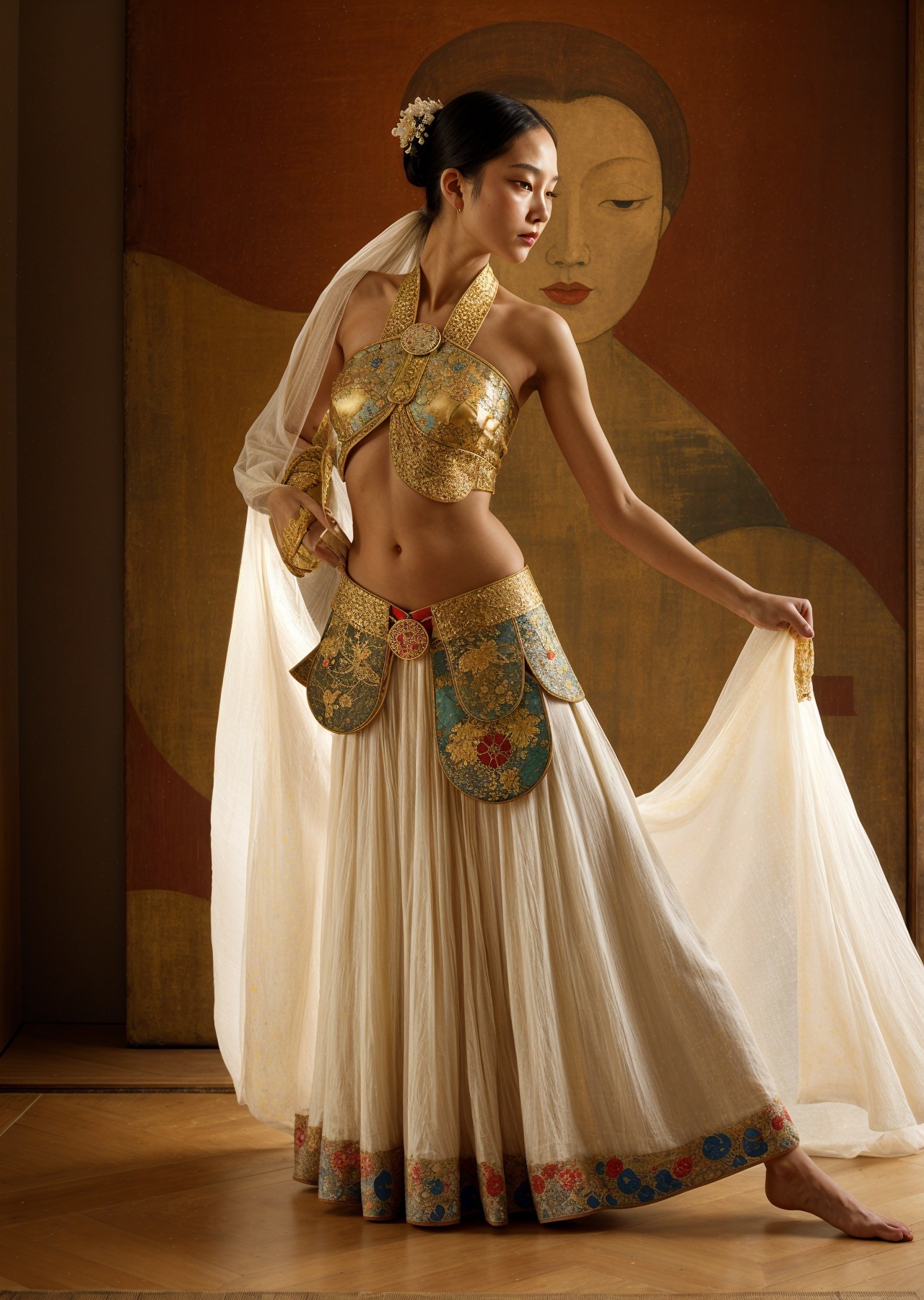 Traditional Costume of a Graceful Dancer with Elegance