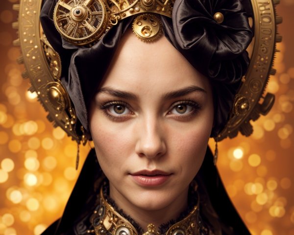 Steampunk Portrait of a Woman in Lavish Outfit
