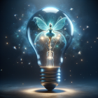 Miniature Earth in Light Bulb with Tree and Coins