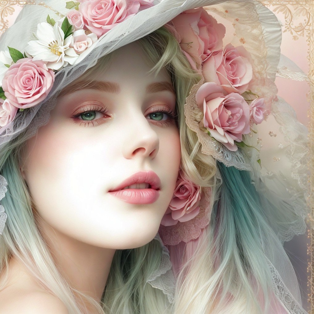 Close-up Portrait of a Young Woman in a Hat