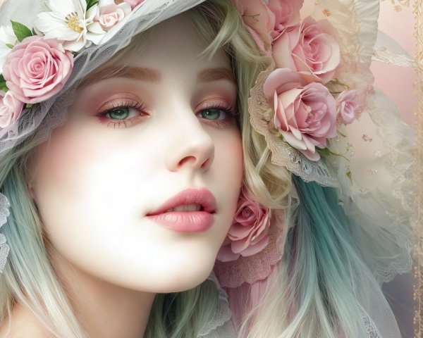 Close-up Portrait of a Young Woman in a Hat