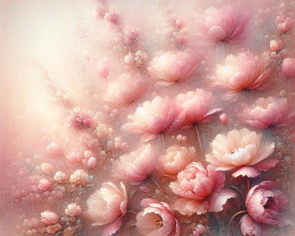Soft Pink Flowers in Dreamy Composition