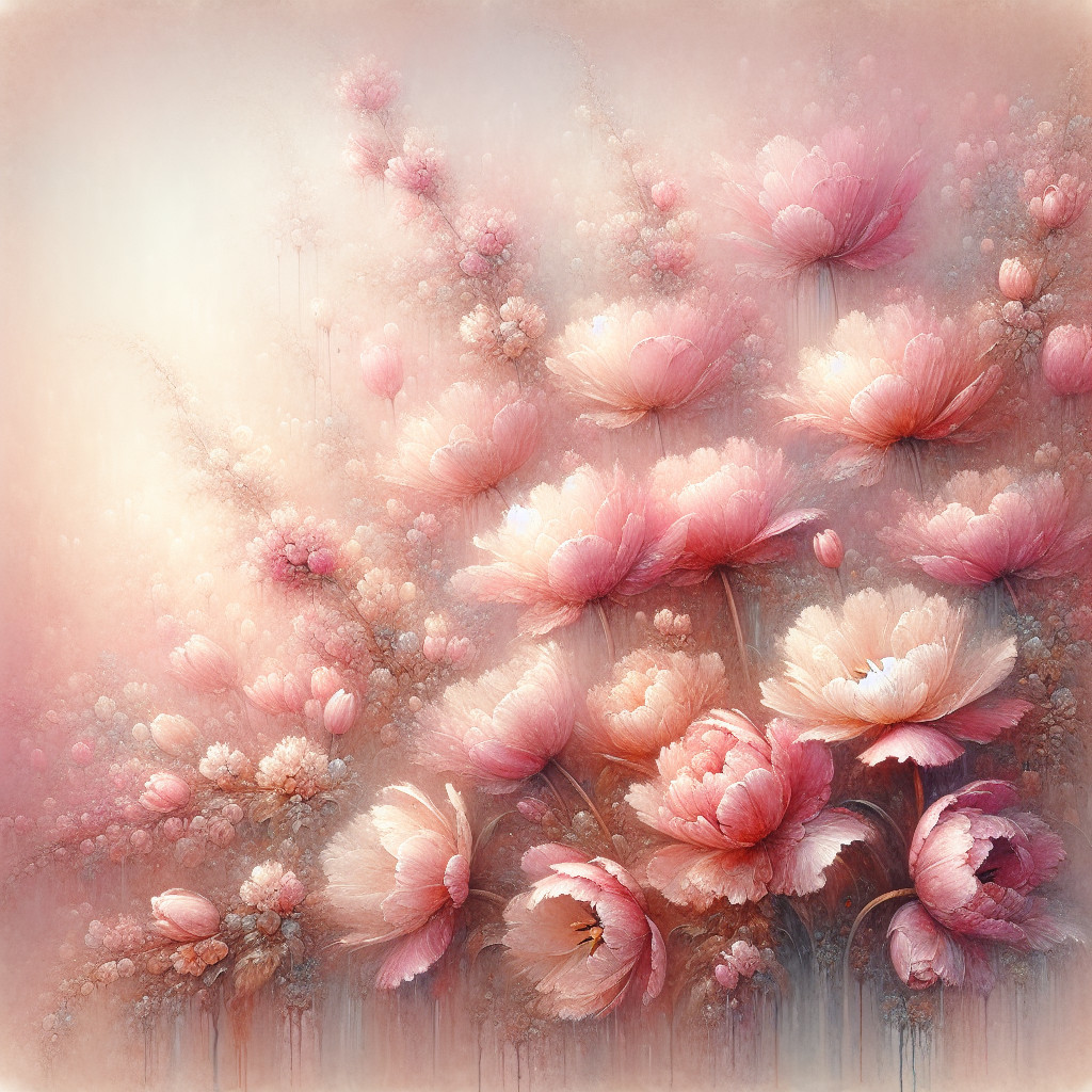 Soft Pink Flowers in Dreamy Composition
