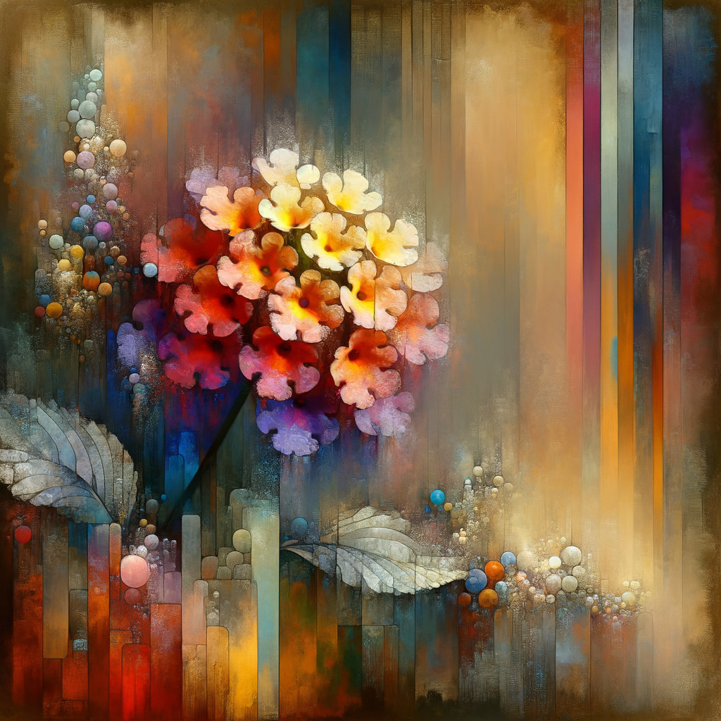 Vibrant Abstract Flower Composition in Bold Colors