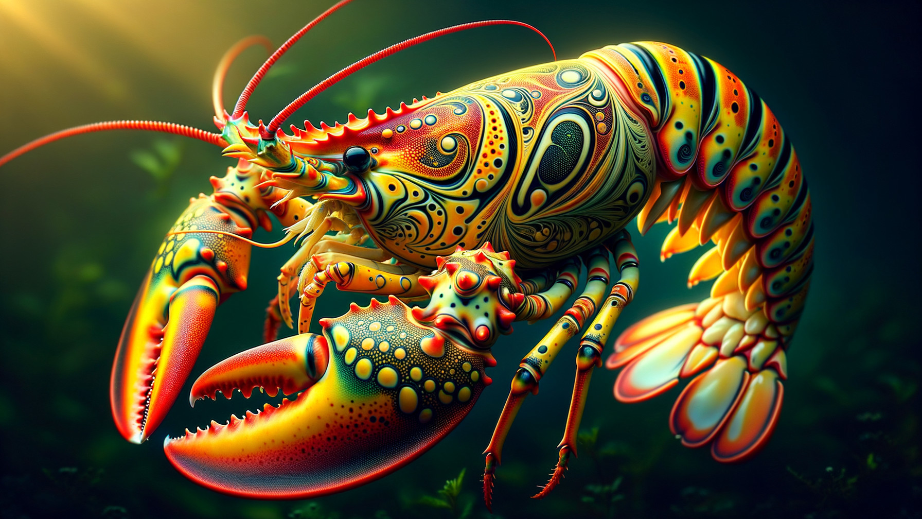 Vibrantly Colored Lobster with Intricate Patterns