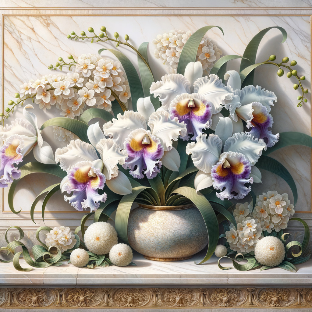 Elegant Orchid Bouquet in Decorative Vase with Greenery