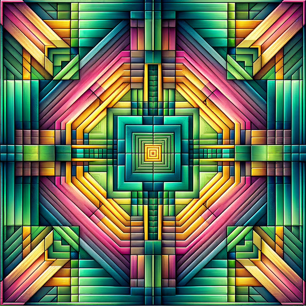 Vibrant Abstract Design with Concentric Squares and Colors