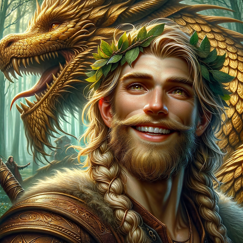 Fantasy Digital Painting of a Young Man and Dragon