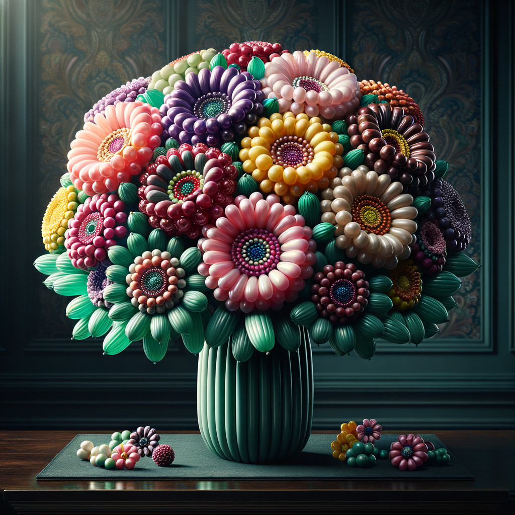 Oversized Balloon Bouquet in Textured Green Vase