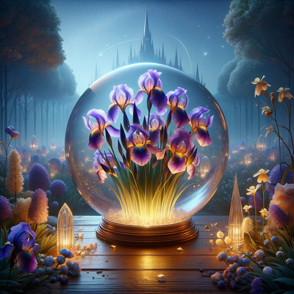 Magical Glass Globe in Enchanted Forest Setting