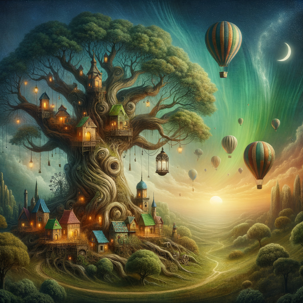 Fantasy Digital Painting of an Ancient Tree Scene