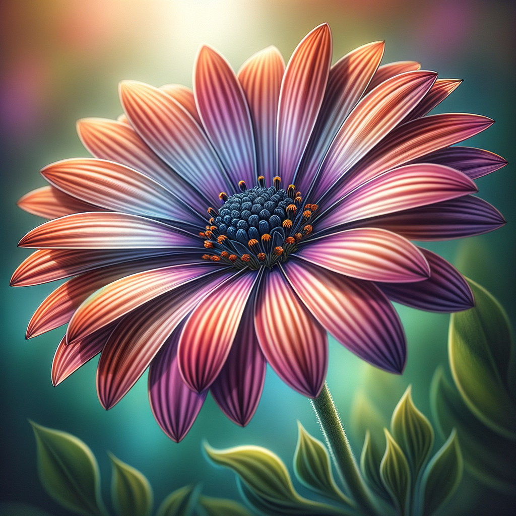 Vividly Colored Flower with Intricate Petal Textures