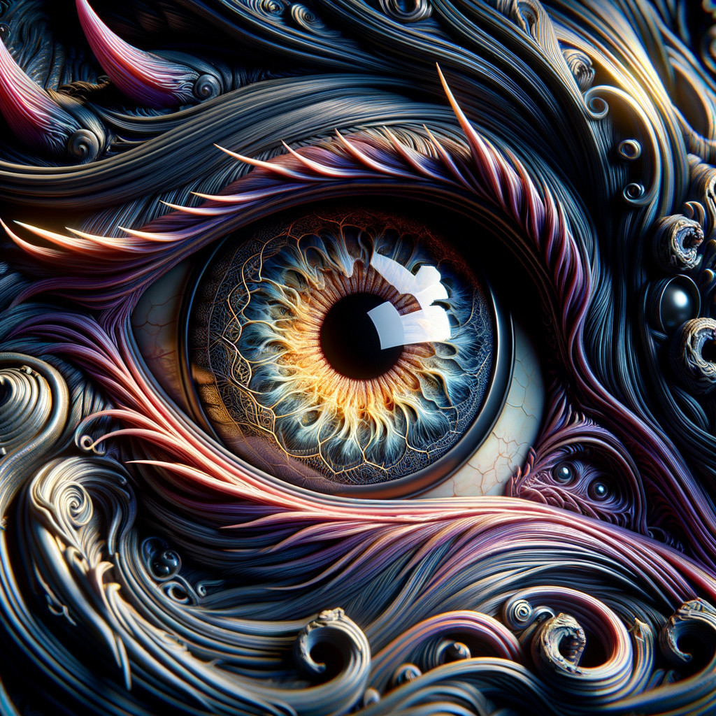 Surreal Close-Up of a Colorful, Textured Eye