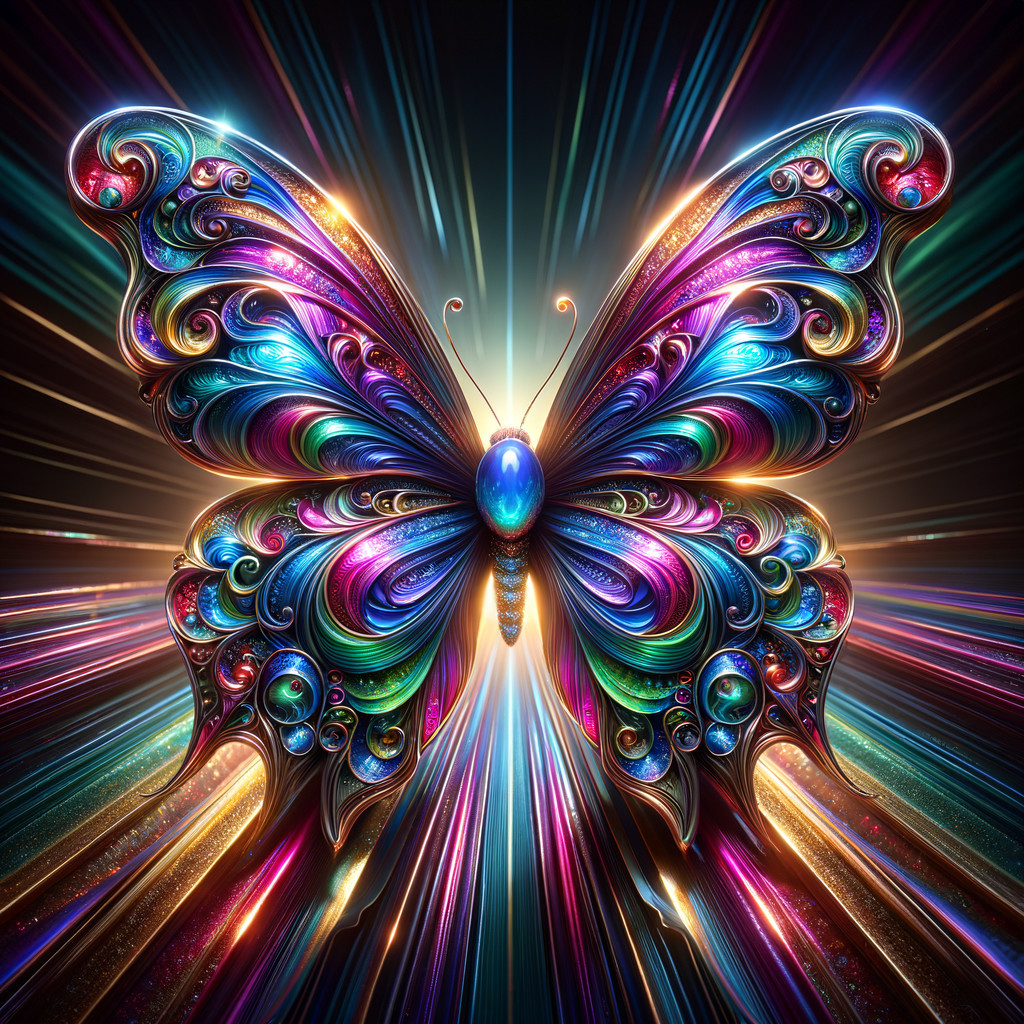 Vividly Colored Butterfly with Intricate Patterns