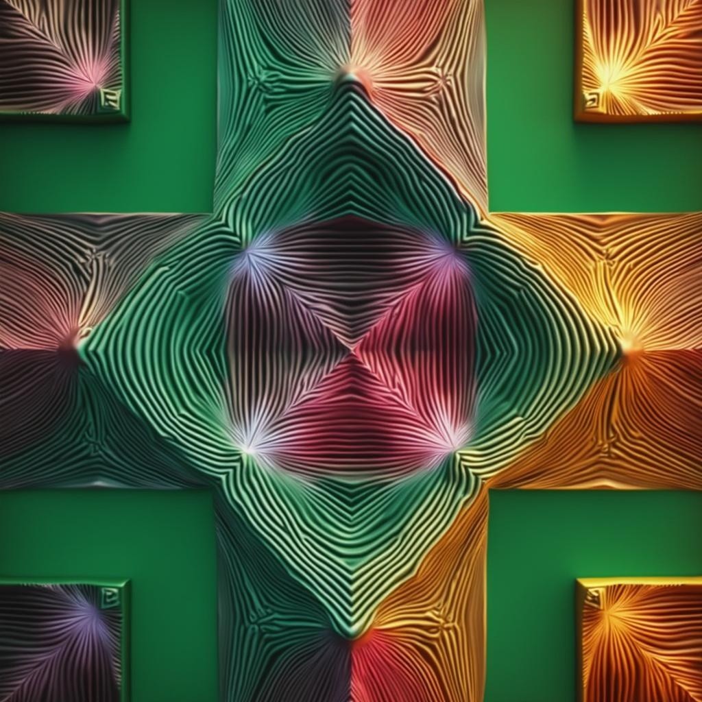 Abstract Pattern with Textured Wavy Lines and Colors