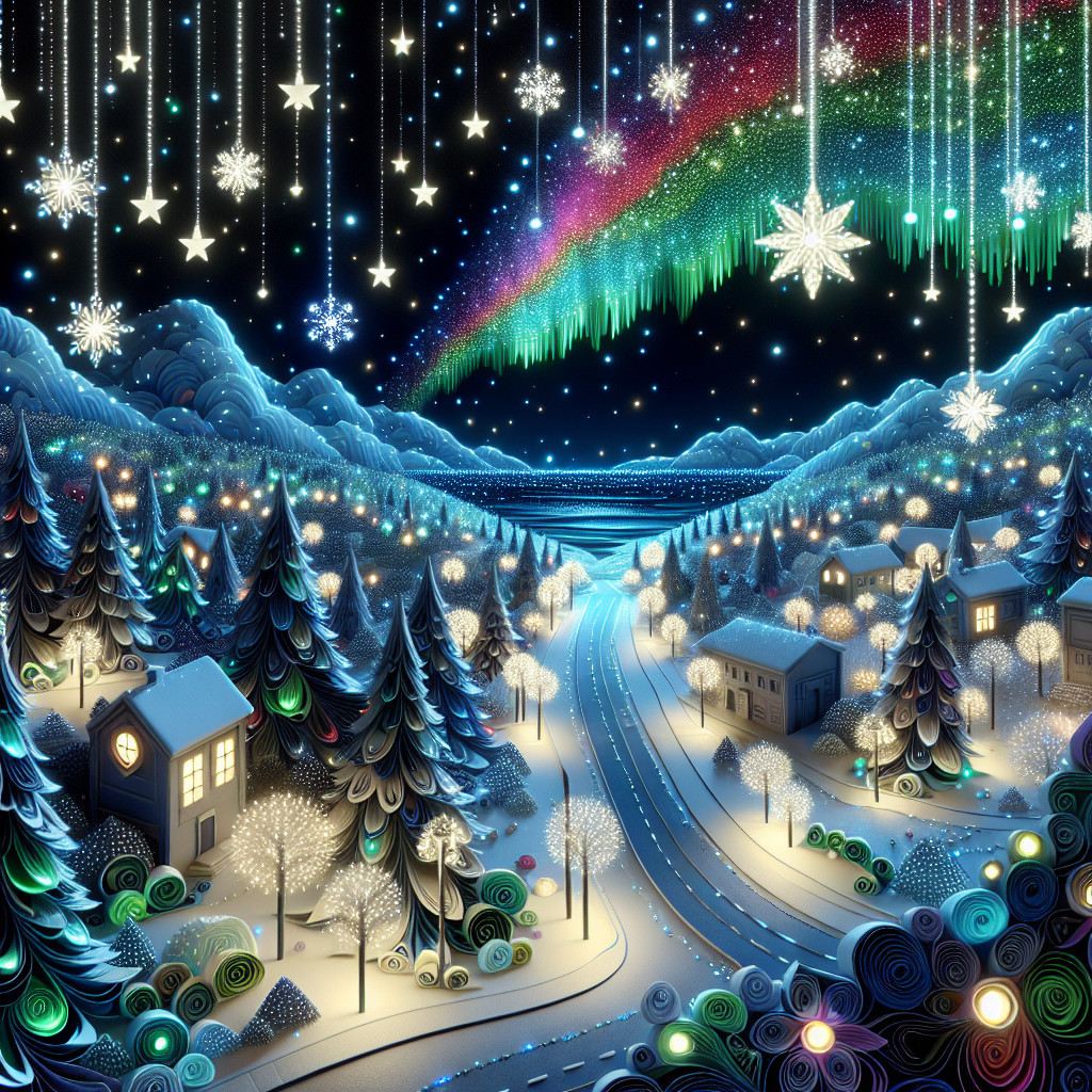 Enchanting Winter Landscape with Aurora Borealis