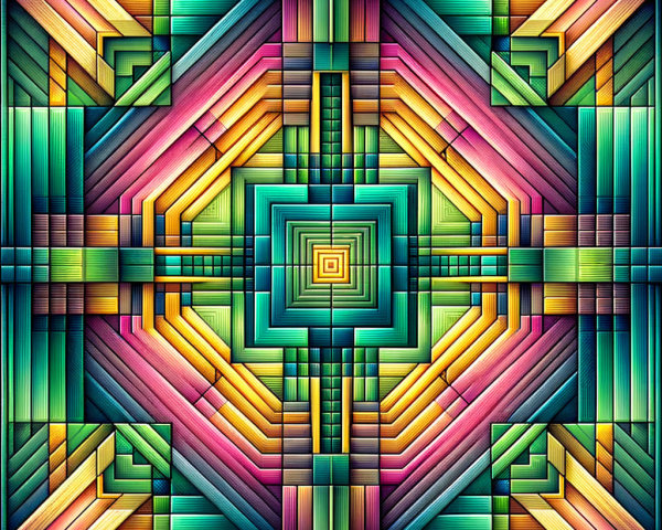 Vibrant Abstract Design with Concentric Squares and Colors