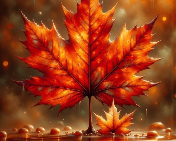 Vibrant Autumn Scene with Radiant Maple Leaves