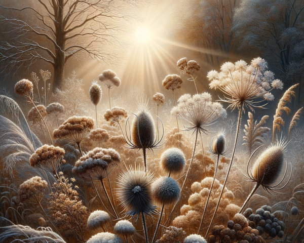 Enchanting Winter Morning in a Frosted Forest