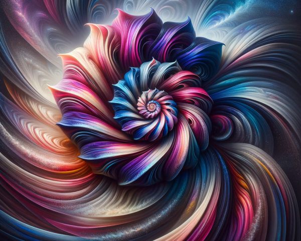 Abstract Spiral Design in Vibrant Colors and Texture