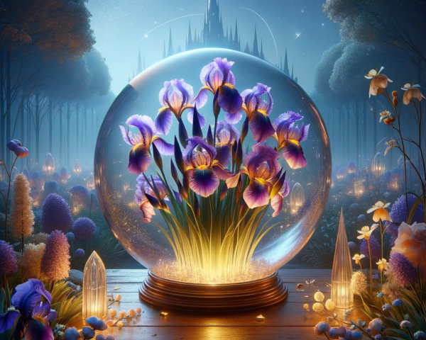 Magical Glass Globe in Enchanted Forest Setting
