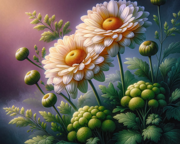 Beautiful Floral Arrangement with Daisies and Foliage