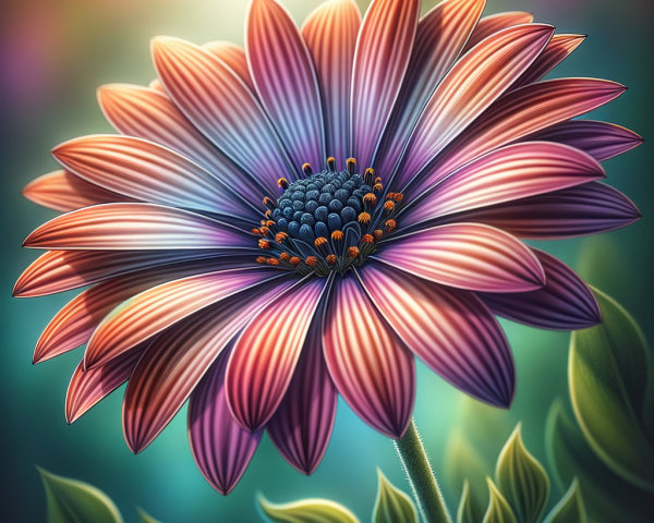 Vividly Colored Flower with Intricate Petal Textures