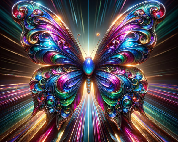 Vividly Colored Butterfly with Intricate Patterns