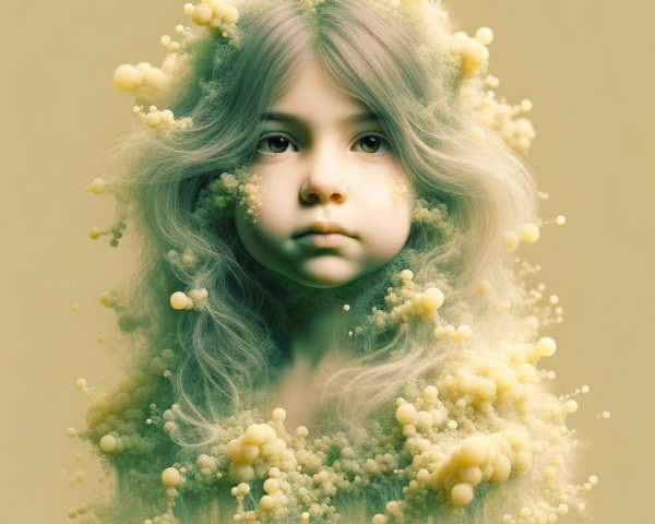 Surreal Portrait of a Young Girl in Pastel Tones