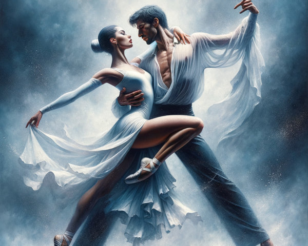 Contemporary Ballet Duo in Dramatic Performance